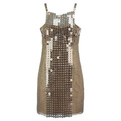 Versace 2012 Chainmail and Silk Satin Mini Dress IT 38 UK 6