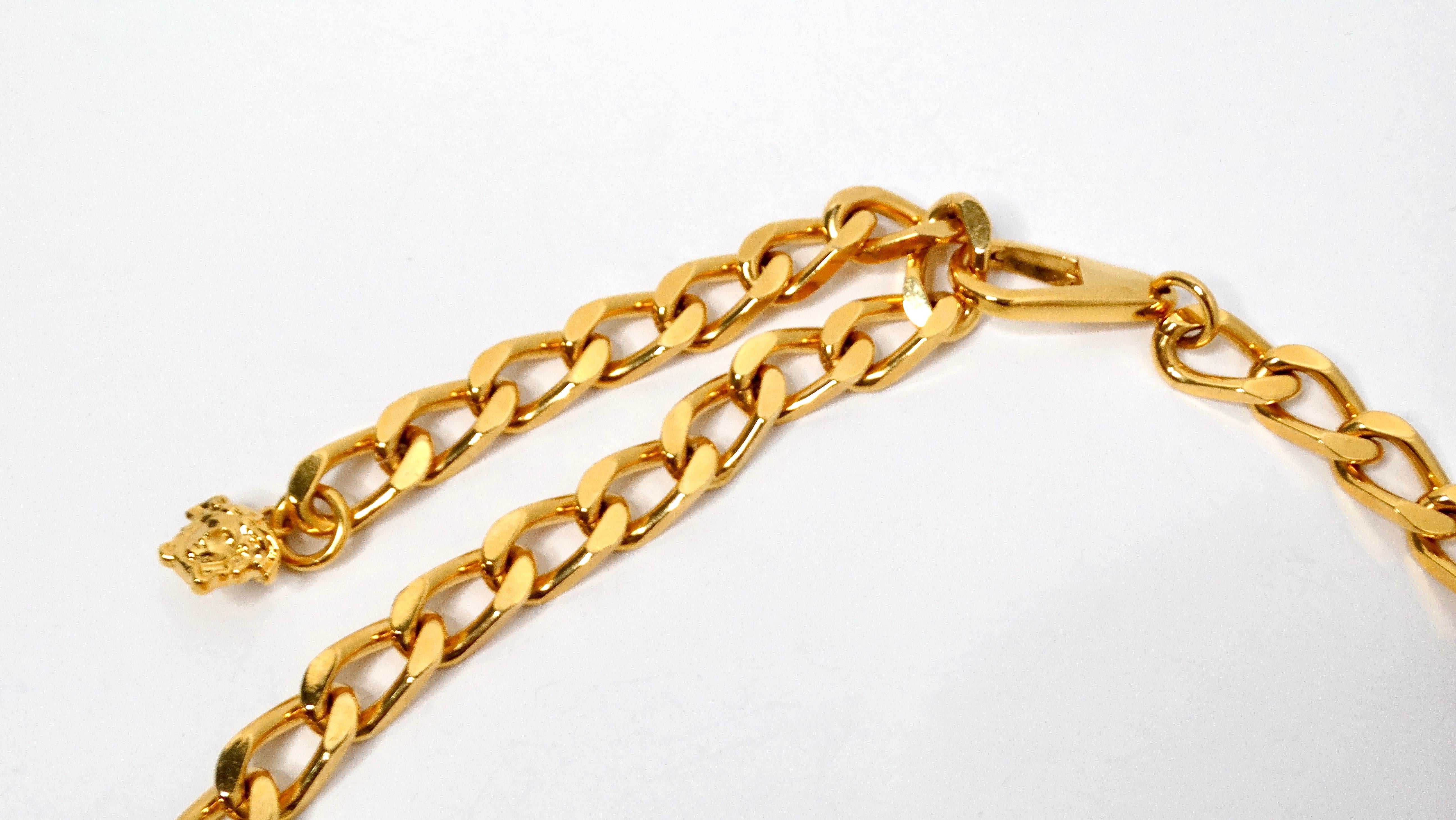 da uomo o donna Collana a catena con ciondolo a forma di motocicletta placcata oro 24k Versace 2014 Runway in vendita