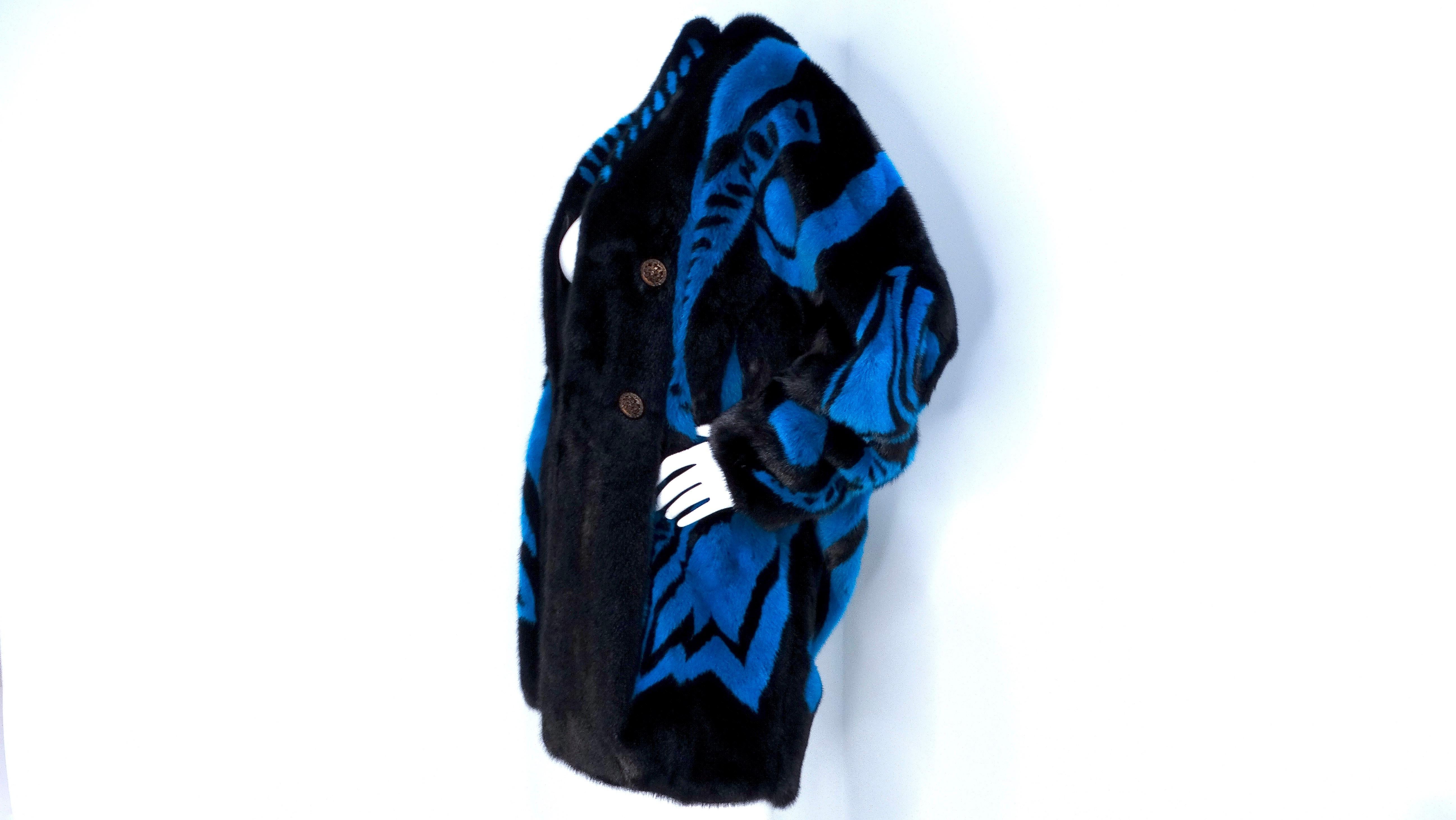 Nero Look passerella Versace 2014 #27 Cappotto in pelliccia di visone in vendita