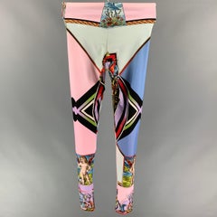 VERSACE 2017 Size 2 Multi-Color Baroque Polyamide Leggings