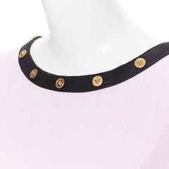 VERSACE 2018 baby pink bondage Medusa stud embellished collar dress IT38 XS