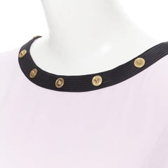 VERSACE 2018 baby pink bondage Medusa stud embellished collar dress IT38 XS