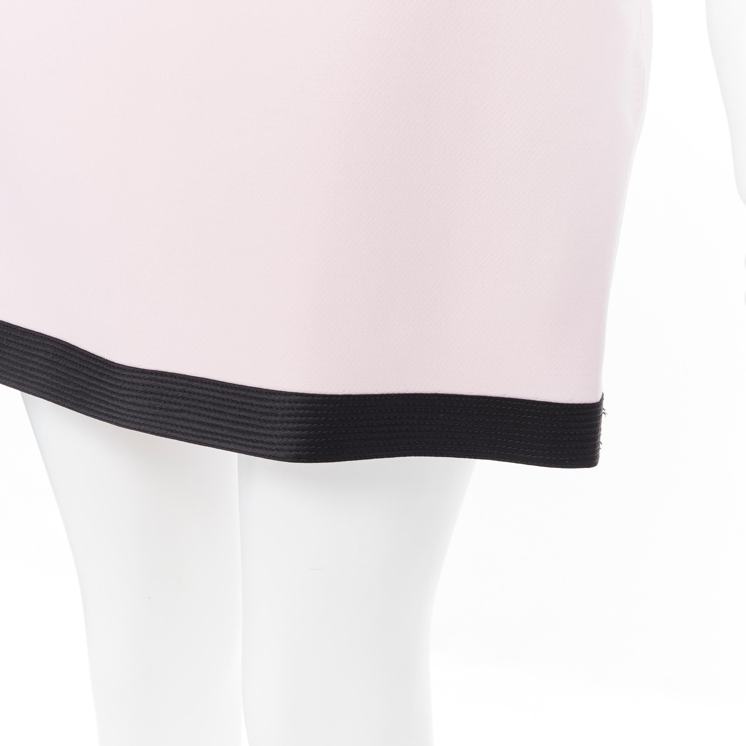 VERSACE 2018 light pink wool silk black bondage strap trim short skirt IT38 XS 2