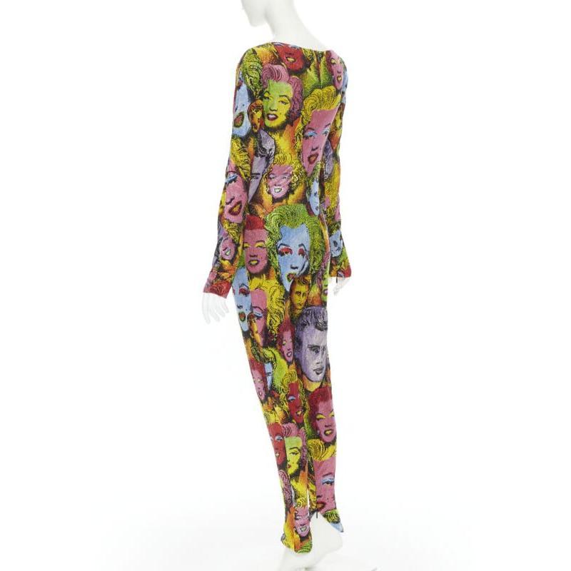 VERSACE Combinaison de défilé Tribute Pop Art incrustée de cristaux incrustés de strasss IT38 XS, 2018 en vente 1