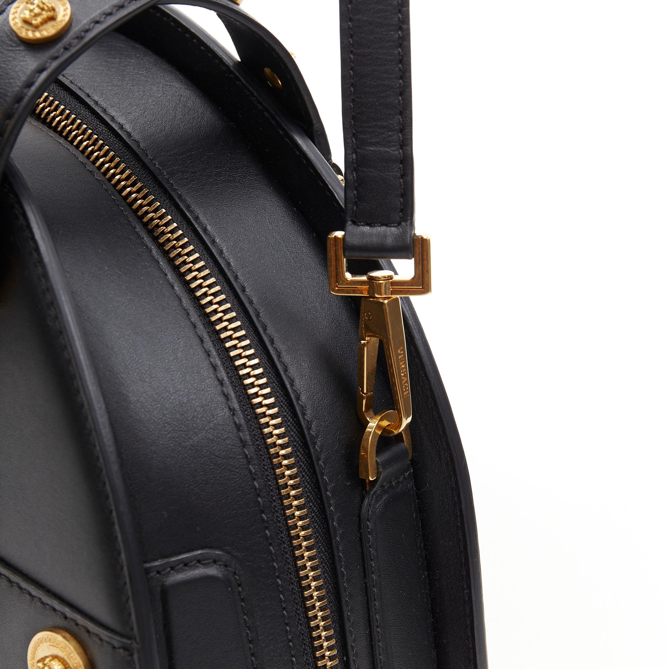 VERSACE 2018 Tribute 1992 gold Medusa stud bondage bowling shoulder bag For Sale 5
