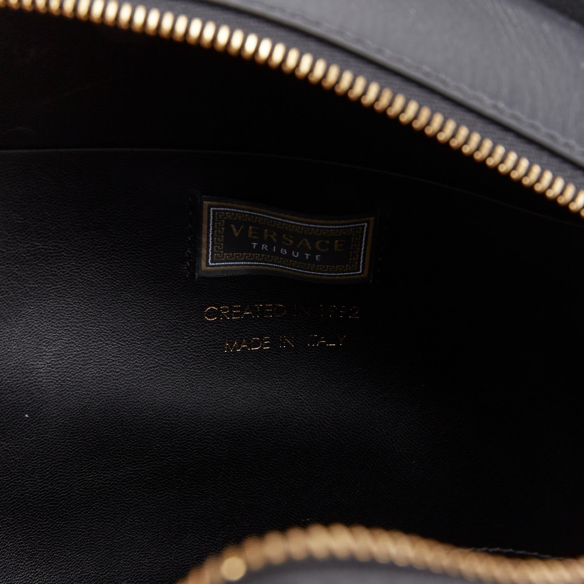 VERSACE 2018 Tribute 1992 gold Medusa stud bondage bowling shoulder bag For Sale 6