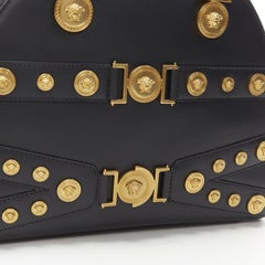 VERSACE 2018 Tribute 1992 Gold Medusa stud bondage Bowling Umhängetasche