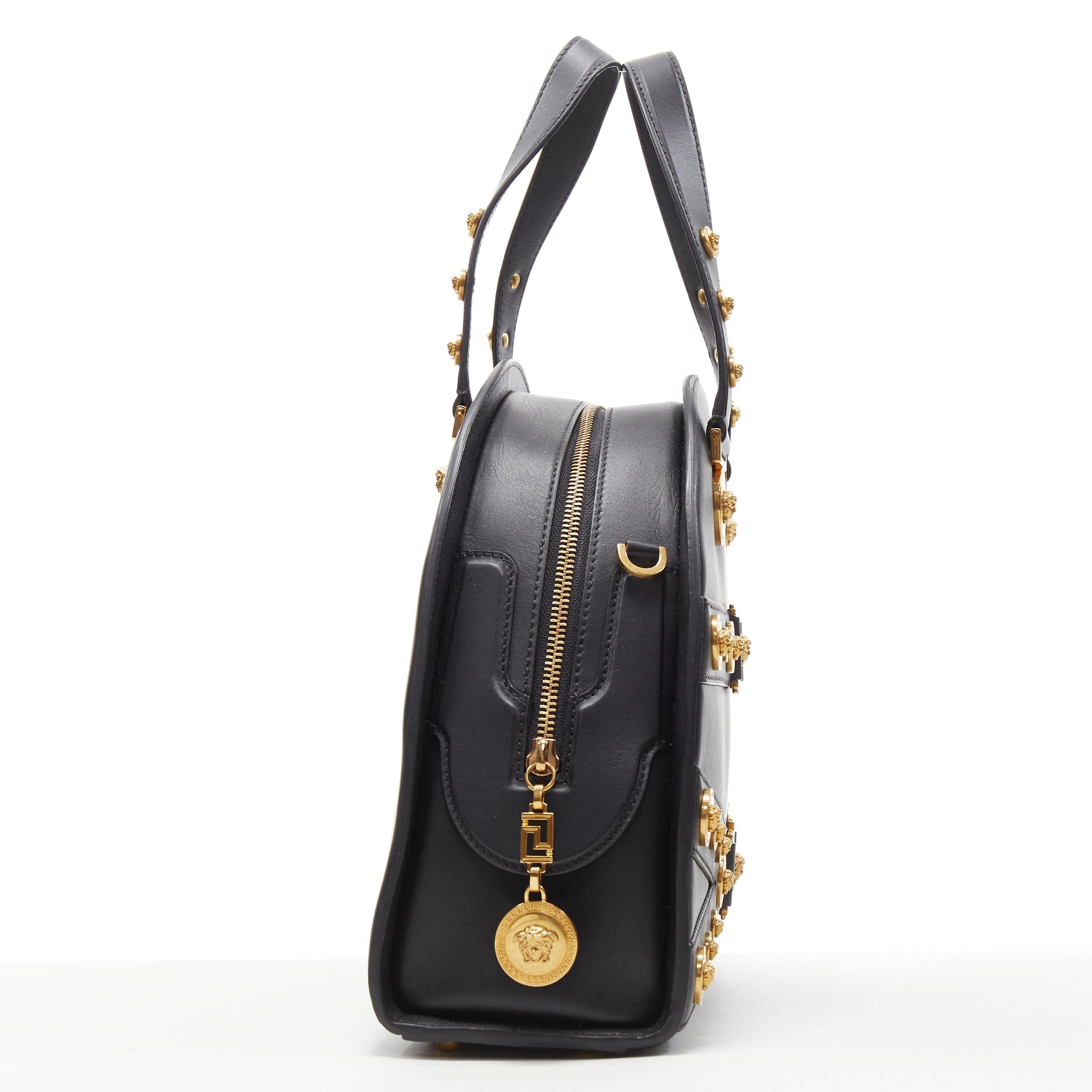 VERSACE 2018 Tribute 1992 gold Medusa stud bondage bowling shoulder bag In New Condition For Sale In Hong Kong, NT