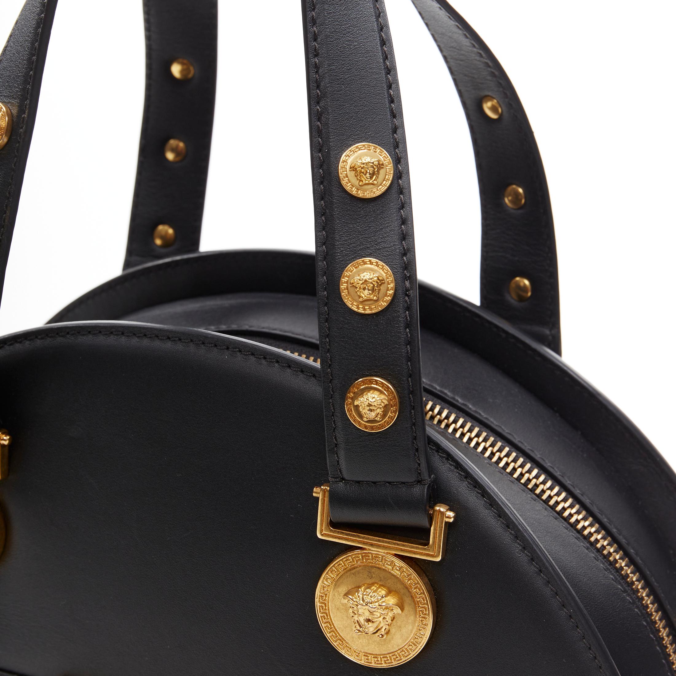 VERSACE 2018 Tribute 1992 gold Medusa stud bondage bowling shoulder bag For Sale 2