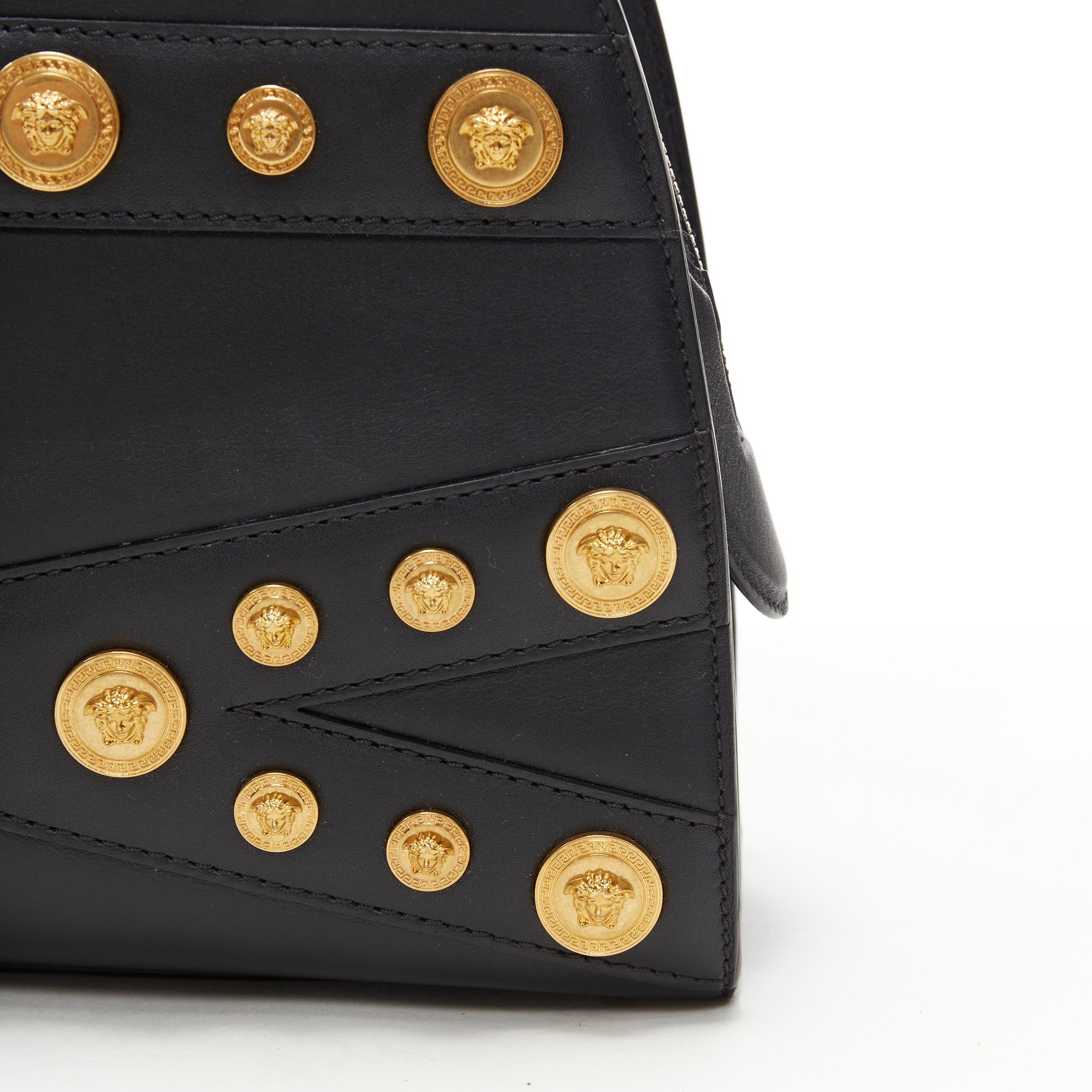 VERSACE 2018 Tribute 1992 gold Medusa stud bondage bowling shoulder bag For Sale 3