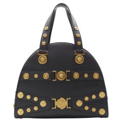 VERSACE 2018 Tribute 1992 Gold Medusa stud bondage Bowling Umhängetasche