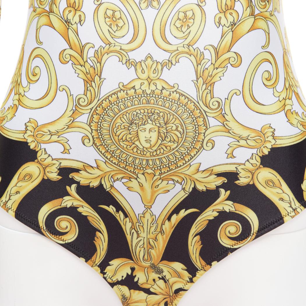 VERSACE 2018 Tribute gold Medusa Barocco long sleeve bodysuit top IT38 XS For Sale 3