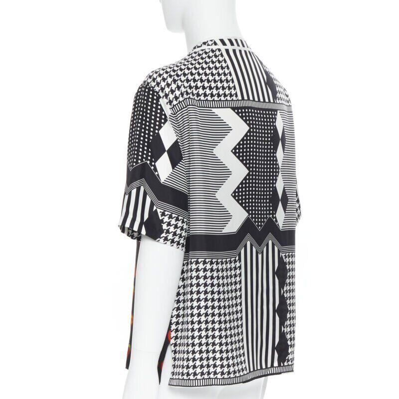 VERSACE 2019 100% silk Double Love Heart geometric baseball shirt EU39 M For Sale 1