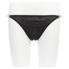 VERSACE 2019 - Bikini transparent Medusa orné de cristaux noirs, taille 1 S