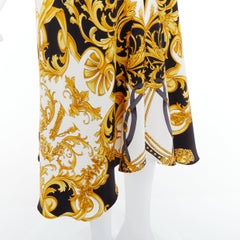 VERSACE 2019 Rodeo Barocco black gold silk viscose bias cut skirt IT38 XS