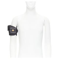 VERSACE 2019 Runway black gold Medusa multipocket harness arm bag Rare