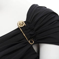 VERSACE 2019 Runway Jim Dine heart print gold safety pin dress IT38 XS