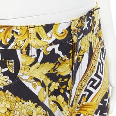 VERSACE 2019 Runway Savage Barocco gold Medusa stud jeans IT32