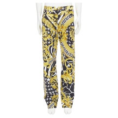 VERSACE 2019 Runway Savage Barocco gold Medusa stud jeans IT33