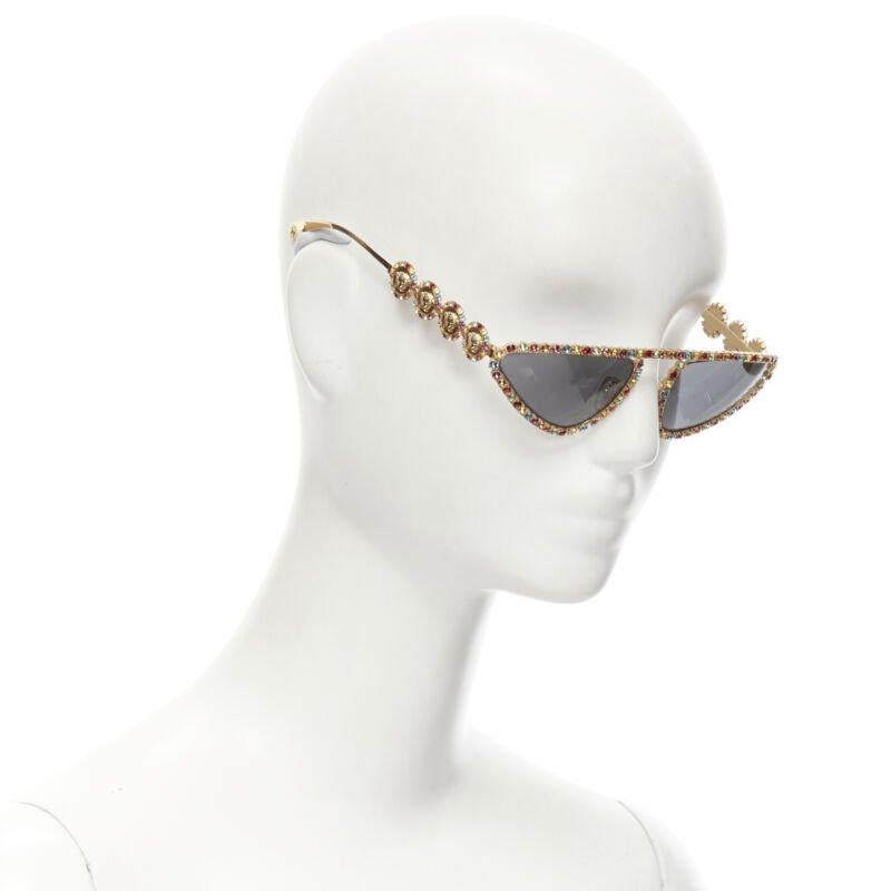 VERSACE 2019 Runway Signature Medusa rhinestone crystal sunglasses Rare For Sale 5