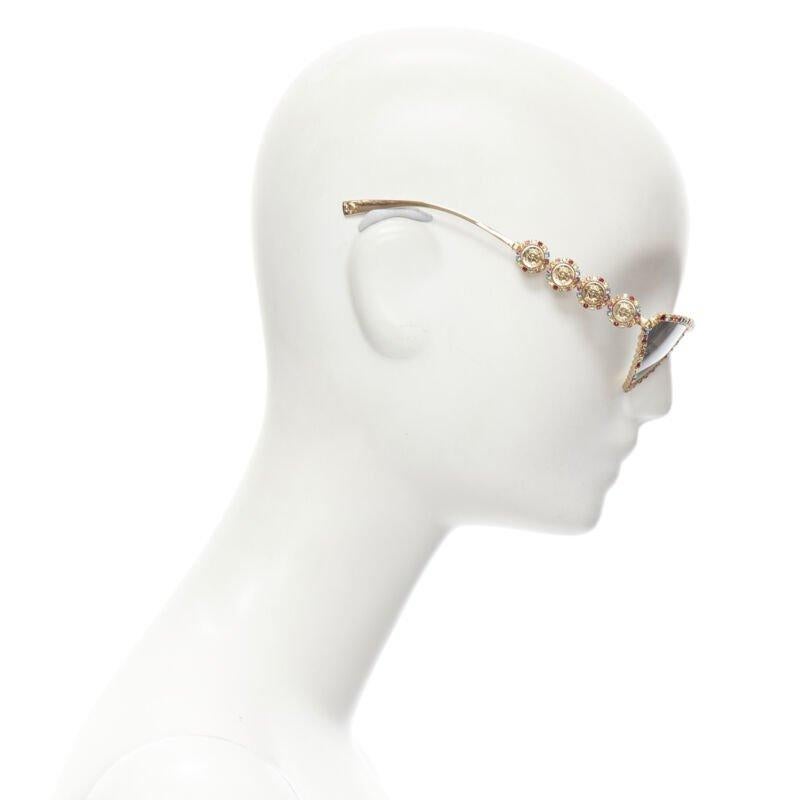VERSACE 2019 Runway Signature Medusa rhinestone crystal sunglasses Rare For Sale 6