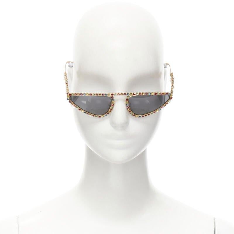 VERSACE 2019 Runway Signature Medusa rhinestone crystal sunglasses Rare In Excellent Condition In Hong Kong, NT