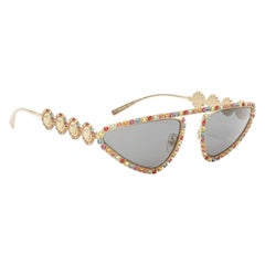 VERSACE 2019 Runway Signature Medusa rhinestone crystal sunglasses Rare