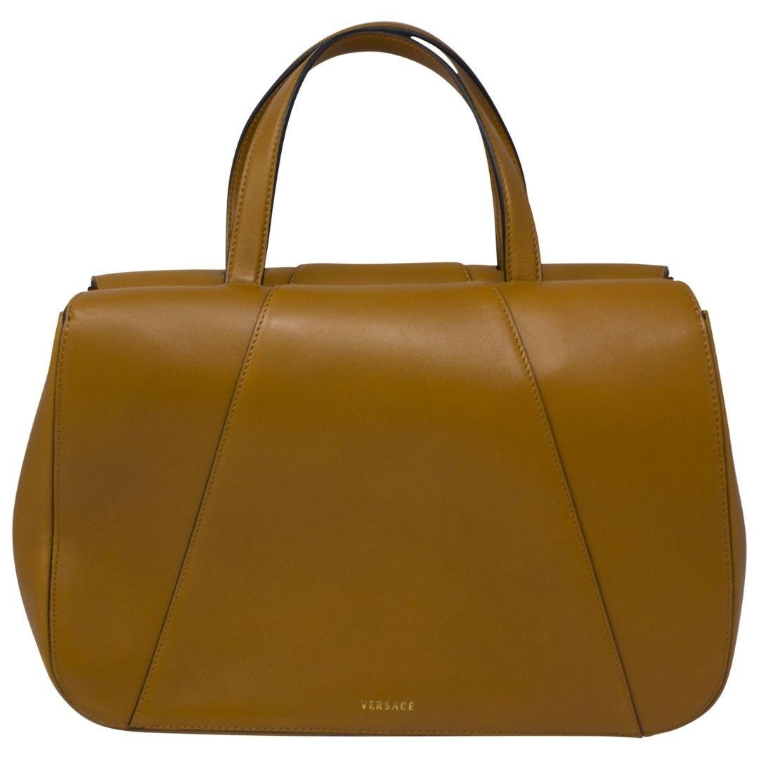 Brown Versace 2019 Virtus Tote Bag w/ Strap For Sale
