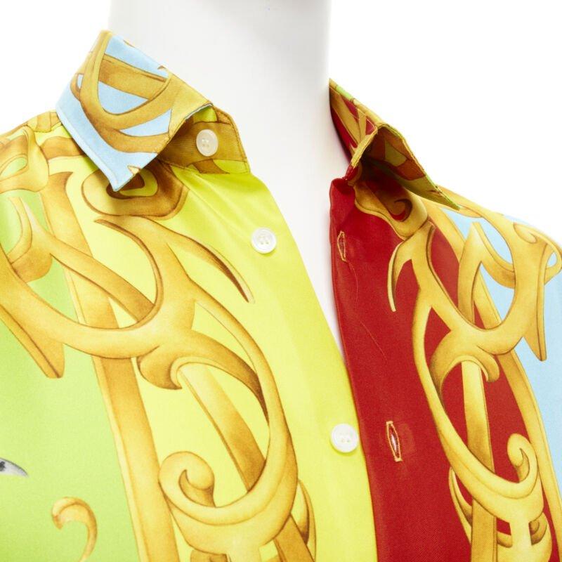 VERSACE 2020 Barocco Acanthus Pop Print Limited silk shirt EU39 S For Sale 1