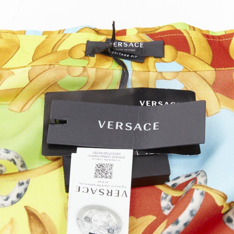 VERSACE 2020 Barocco Acanthus Pop Print Limited silk shirt EU39 S For Sale 4