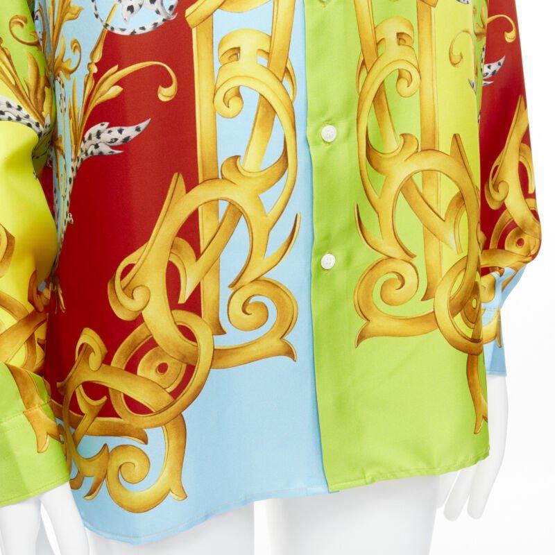 VERSACE 2020 Barocco Acanthus Pop Print Limited silk shirt EU40 M 2