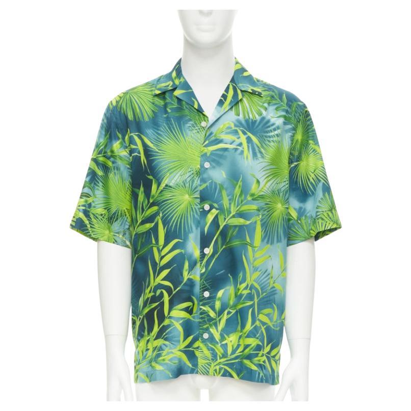 VERSACE 2020 Iconic JLo Jungle print green tropical print shirt EU38 S