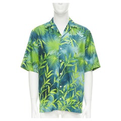 VERSACE 2020 Iconic JLo Jungle print green tropical print shirt EU41 XL