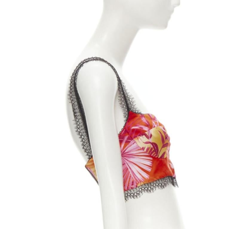 VERSACE 2020 Iconic JLo Jungle print pink tropical bralette IT40 S In Excellent Condition In Hong Kong, NT