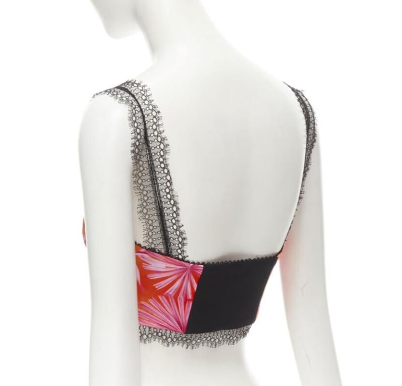 VERSACE 2020 Iconic JLo Jungle print pink tropical bralette IT40 S 1