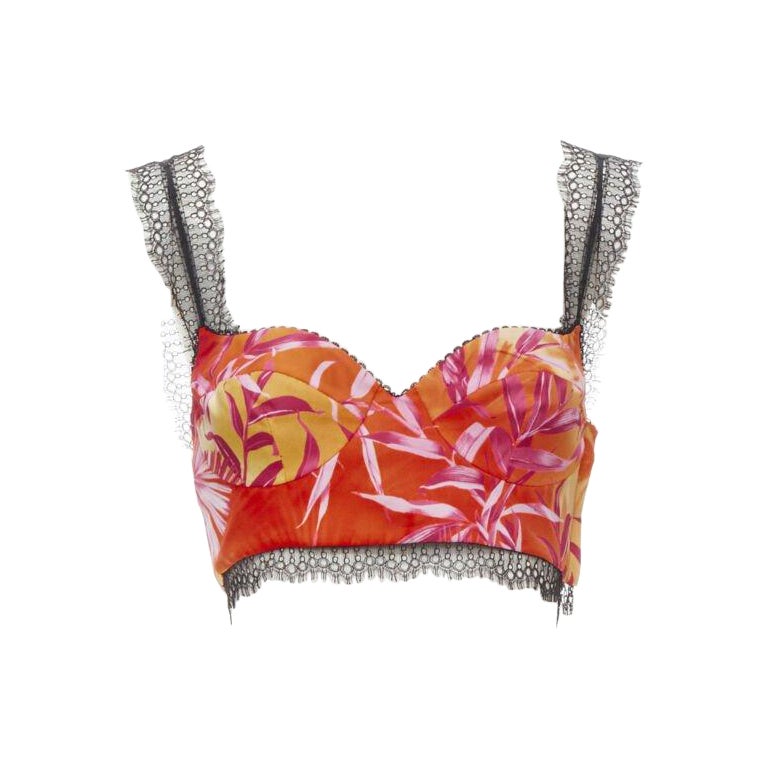 VERSACE 2020 Iconic JLo Jungle print pink tropical bralette IT40 S