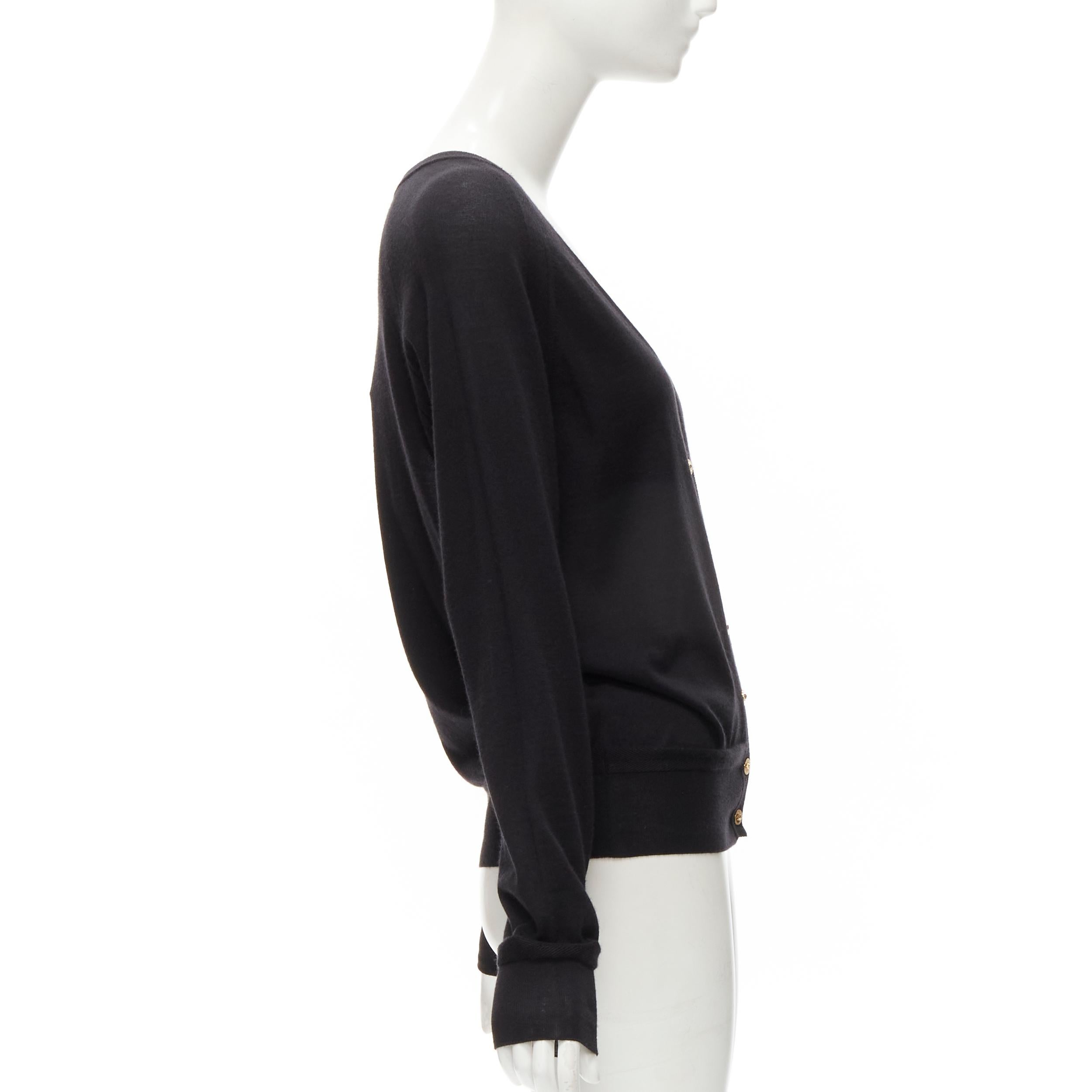 VERSACE 2020 - Cardigan Medusa à boutons en laine noire cashmere soie IT38 XS Excellent état - En vente à Hong Kong, NT