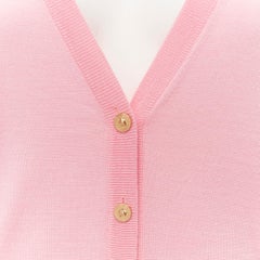 VERSACE 2020 Medusa buttons pink wool cashmere silk cardigan IT44 L