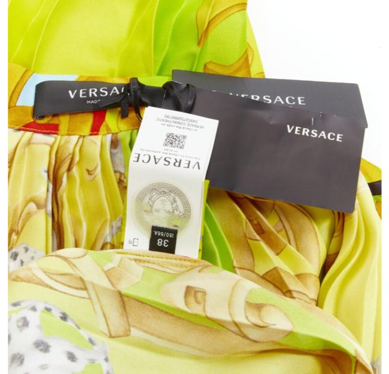 VERSACE 2020 Gonna midi plissettata Barocco Acanthus Pop Medusa IT38 XS in vendita 4
