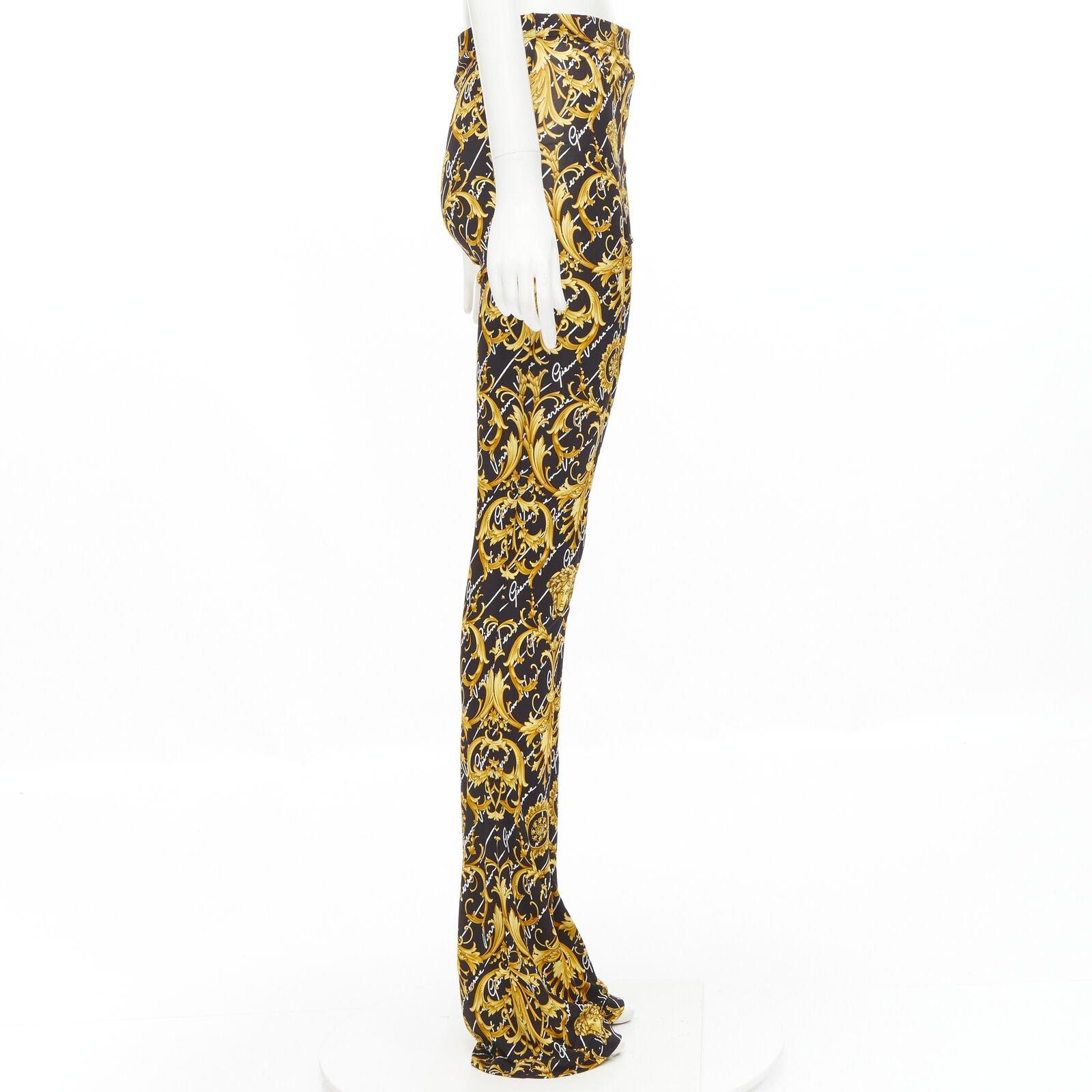 VERSACE 2020 Runway Gianni Signature Medusa Barocco gold flare pants IT42 M In New Condition For Sale In Hong Kong, NT