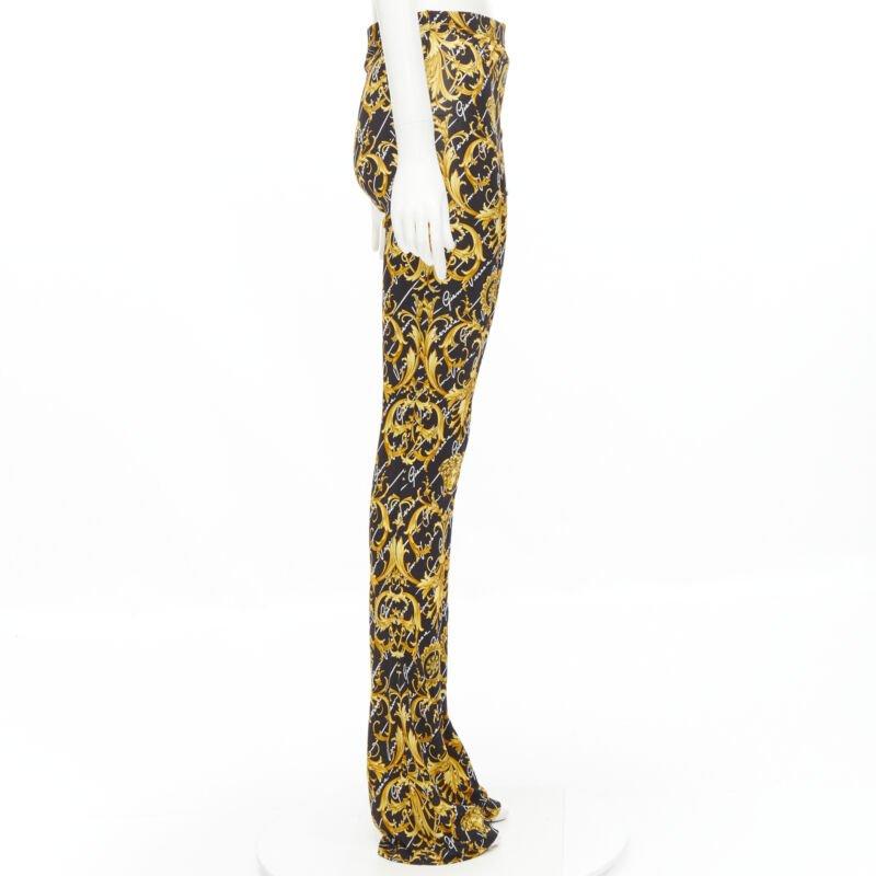 VERSACE 2020 Runway Gianni Signature Medusa Barocco gold flare pants IT42 M In Excellent Condition In Hong Kong, NT