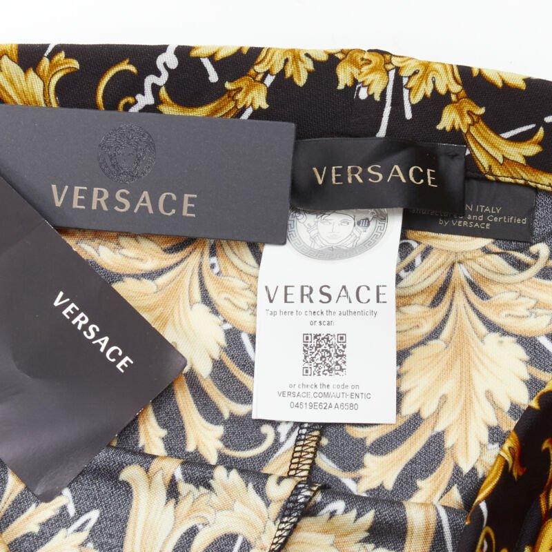 VERSACE 2020 Runway Gianni Signature Medusa Barocco gold flare pants IT42 M For Sale 5