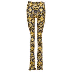 VERSACE 2020 Runway Gianni Signature Medusa Barocco gold flare pants IT42 M
