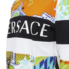 VERSACE 2020 Runway Pop Temple Box logo patchwork polo shirt top L