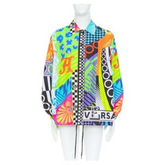 VERSACE 2020 Runway Pop Temple print nylon windbreaker shirt jacket EU50 L