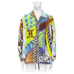 VERSACE 2020 Runway Pop Chaqueta cortavientos de nailon con estampado Temple EU50 L
