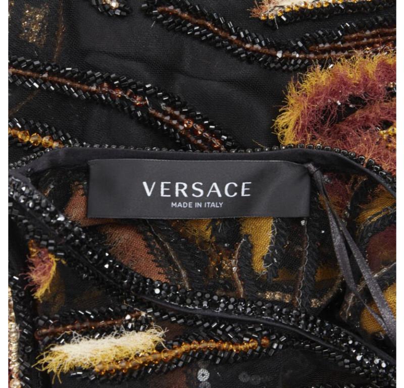 VERSACE 2020 Runway Virtus Animalier bead embellished dress IT40 S $7800 For Sale 5
