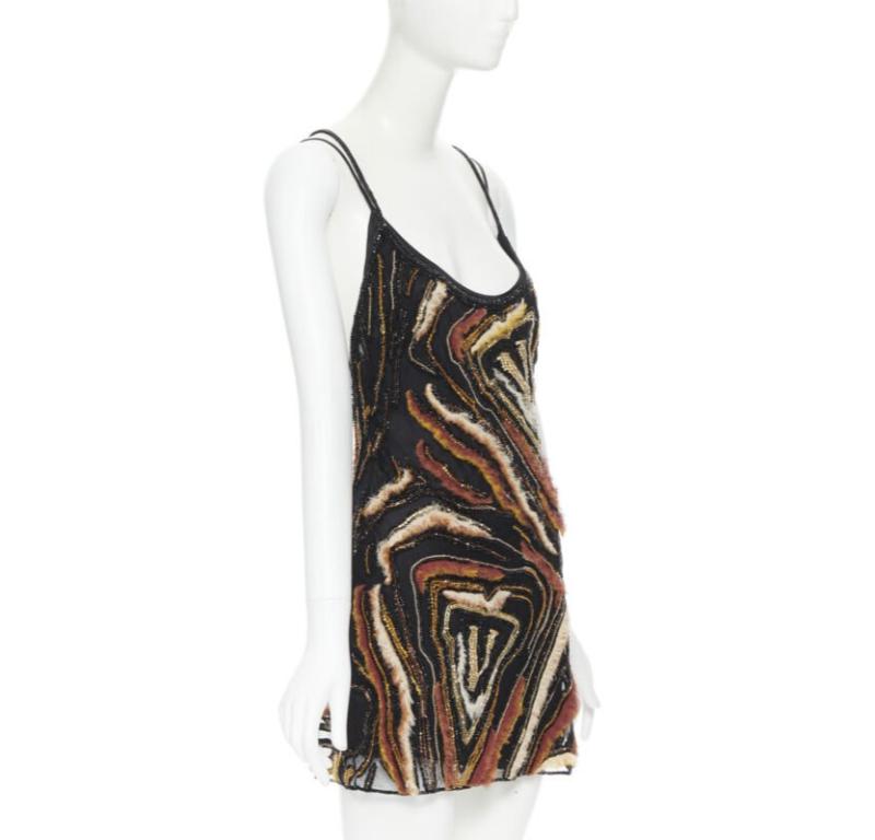 Gray VERSACE 2020 Runway Virtus Animalier bead embellished dress IT40 S $7800 For Sale