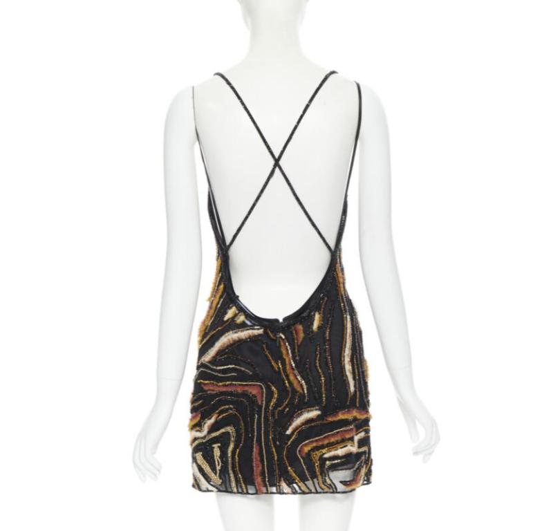 Women's VERSACE 2020 Runway Virtus Animalier bead embellished dress IT40 S $7800 For Sale