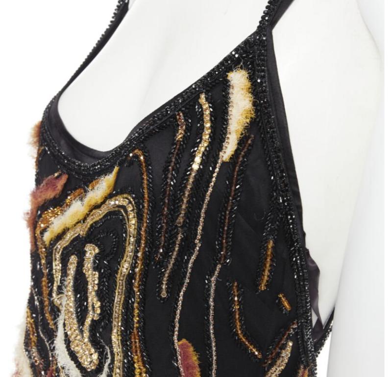 VERSACE 2020 Runway Virtus Animalier bead embellished dress IT40 S $7800 For Sale 2